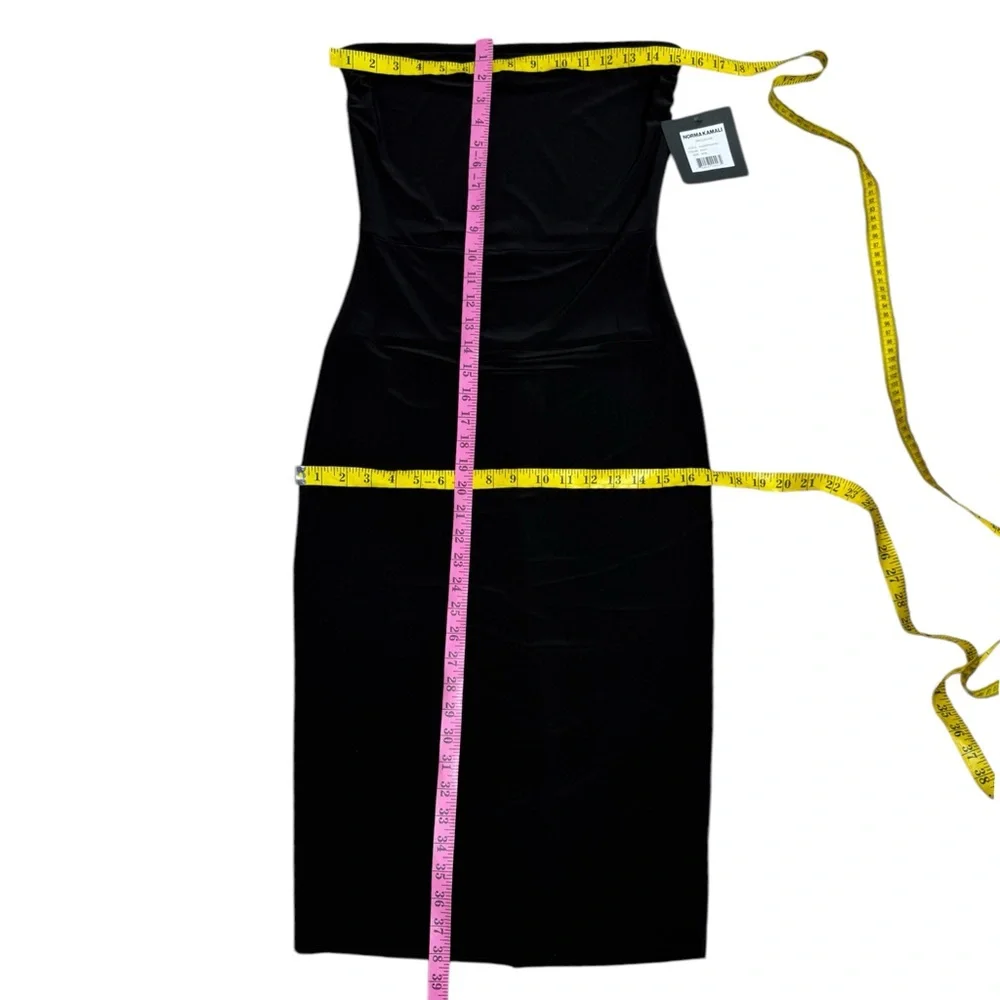 Norma Kamali CBK Black Strapless Fitted Sheath Dress Stretch Jersey Size Medium - Picture 7 of 11